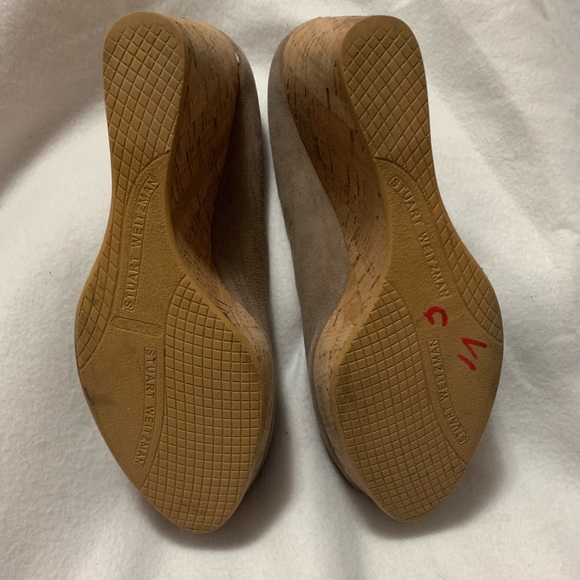 Stuart Weitzman Wedge Open Toe Size 8 1/2 - Picture 7 of 8